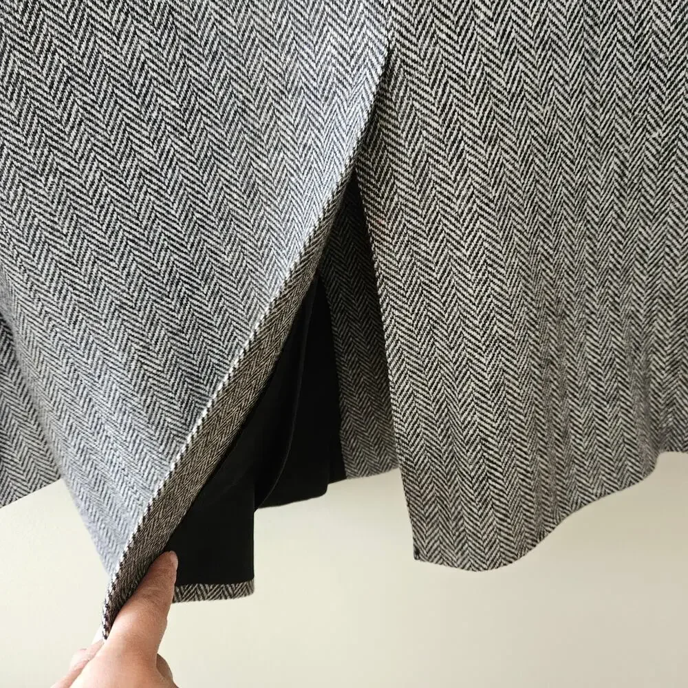 Oscar de la Renta Men's Tweed Blazer Size 40S Lambswool Blend Herringbone Preppy
